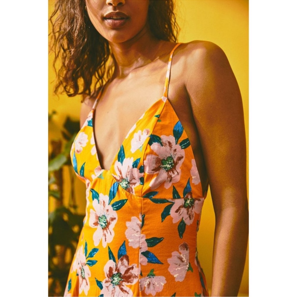 Free People | Finer Things Printed Midi Dress / Sunshine Combo - Picture 4 of 8
